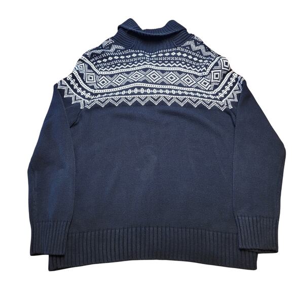 🖤 VTG Lauren Ralph Lauren Fair Isle Shawl Collar Sweater – 1X – Cozy Classic - Picture 3 of 9